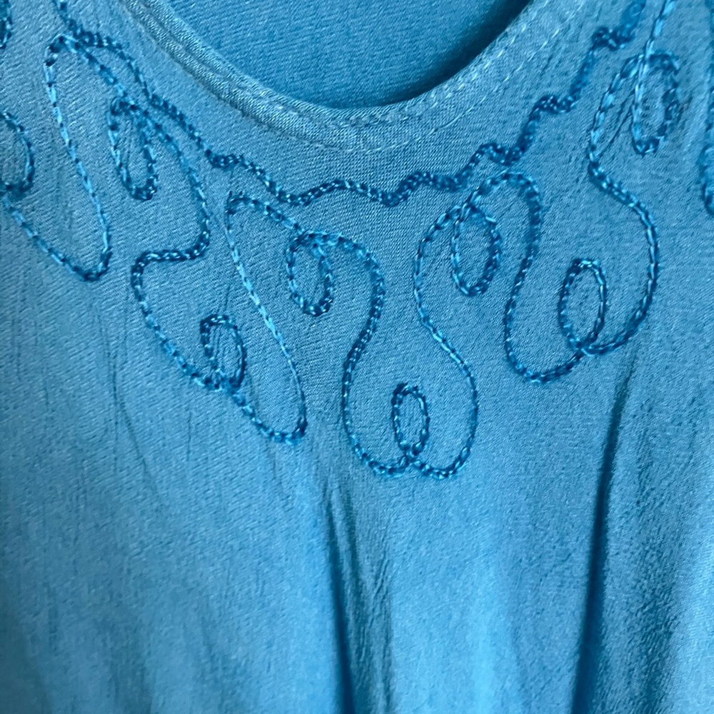 India Boutique Teal Sleeveless Top - Picture 4 of 5